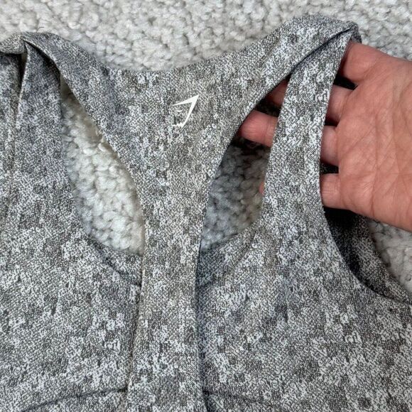 Gymshark Fleur Texture Sports Bra Charcoal Marled Gray - Picture 6 of 10